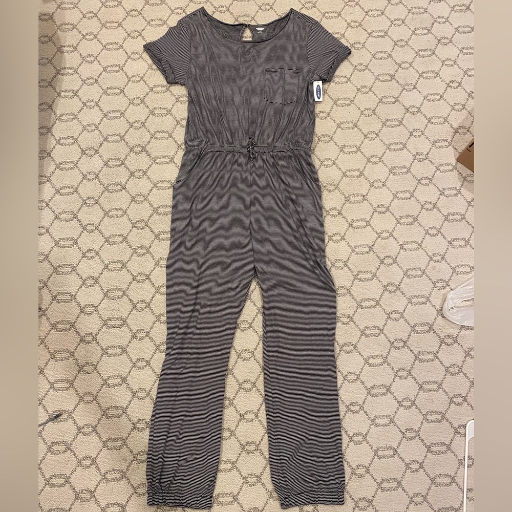 Black and White Striped Jumpsuit Size XXL